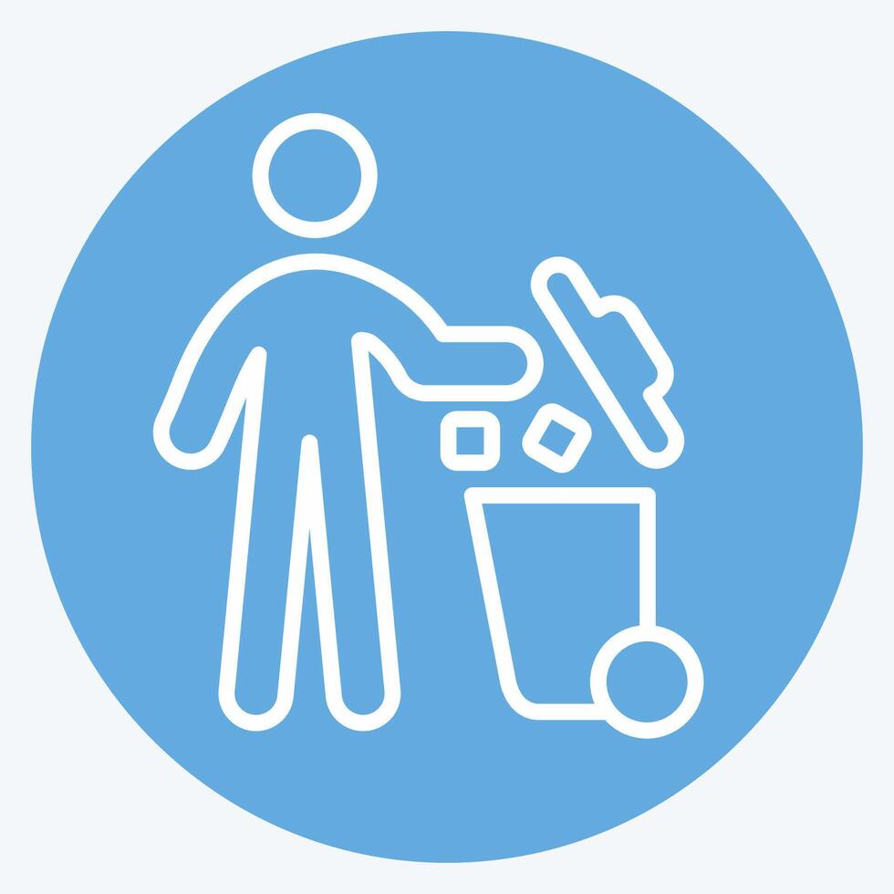 Icon Throw. related to Delete symbol. blue eyes style. simple design illustration vector