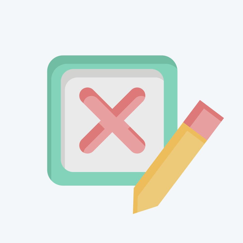 Icon Incorrect. related to Delete symbol. flat style. simple design illustration vector