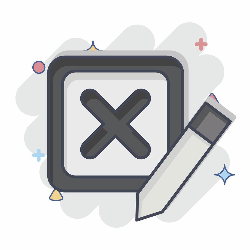 Icon Incorrect. related to Delete symbol. comic style. simple design illustration vector