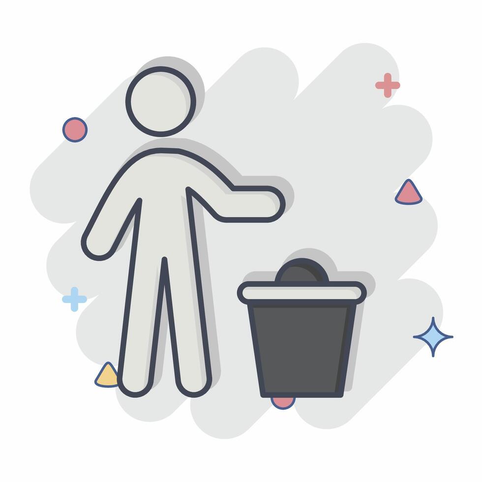 Icon Discard. related to Delete symbol. comic style. simple design illustration vector