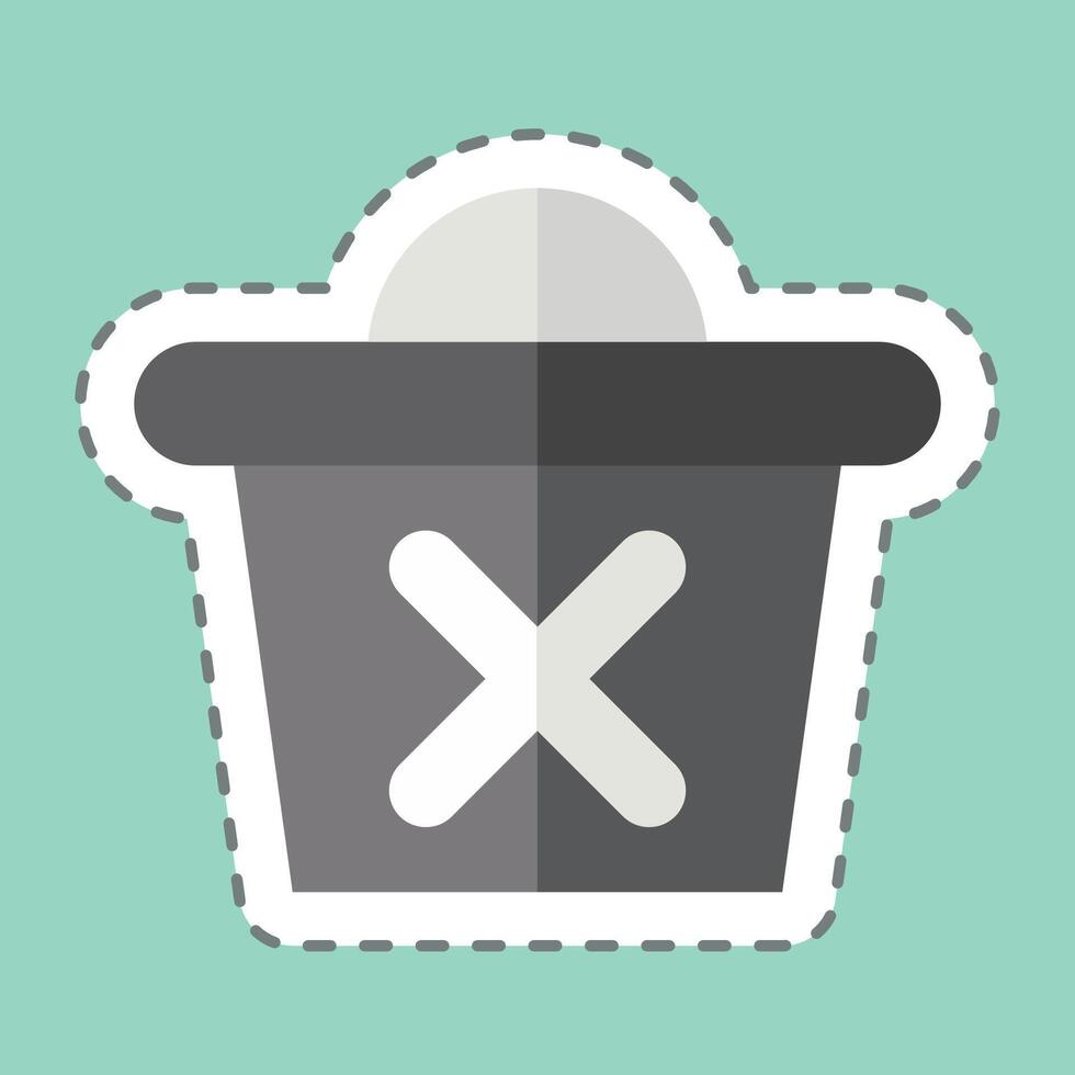 Sticker line cut Delete. related to Delete symbol. simple design illustration vector