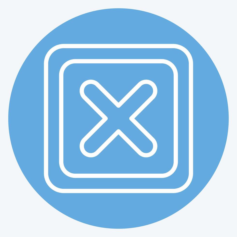 icono Eliminar botón. relacionado a Eliminar símbolo. azul ojos estilo. sencillo diseño ilustración vector