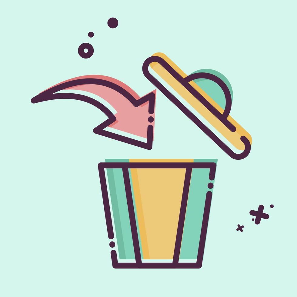 Icon Dispose. related to Delete symbol. MBE style. simple design illustration vector