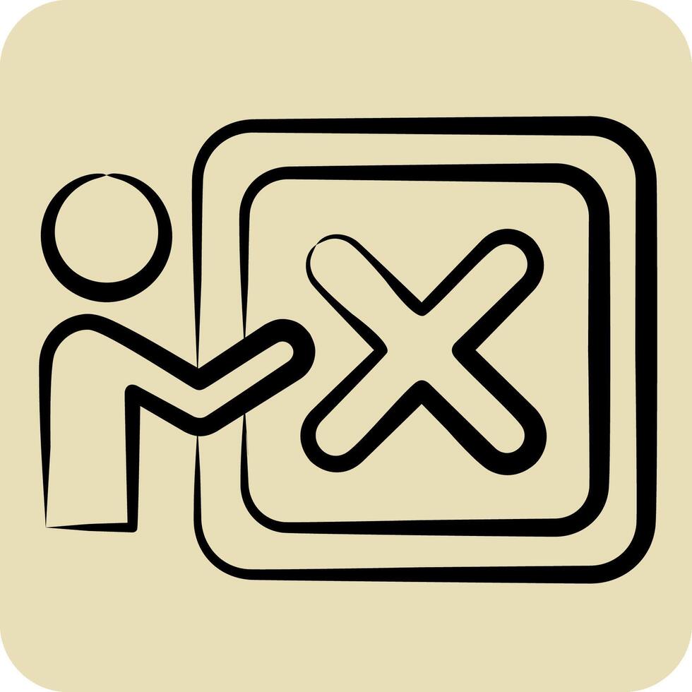 Icon Dismiss. related to Delete symbol. hand drawn style. simple design illustration vector