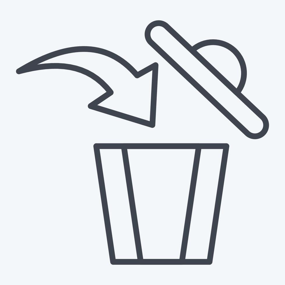 Icon Dispose. related to Delete symbol. line style. simple design illustration vector