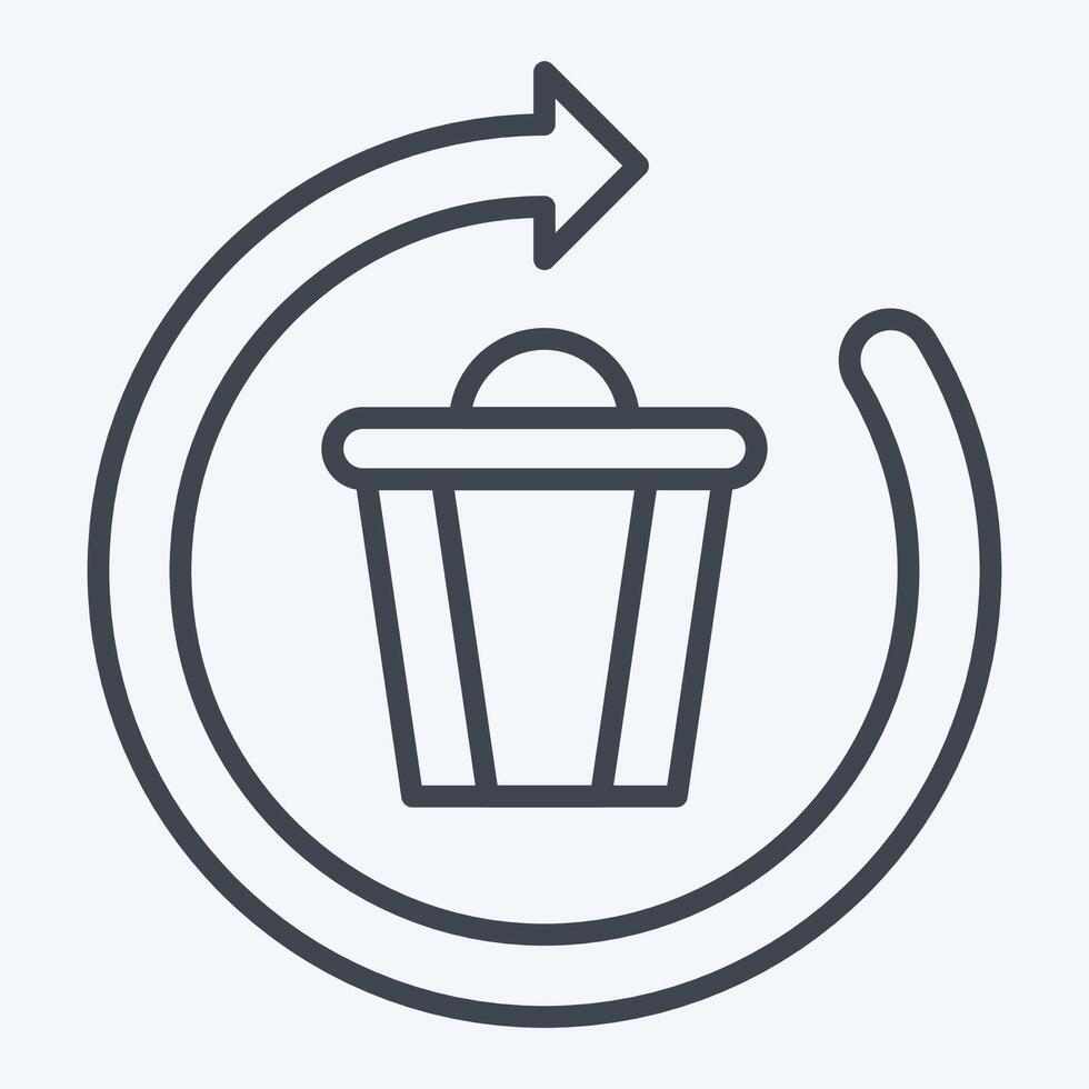 Icon Deleting. related to Delete symbol. line style. simple design illustration vector