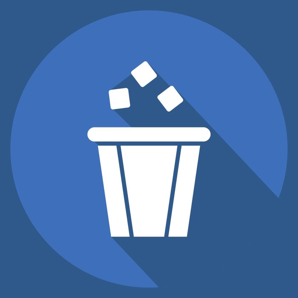 Icon Bin. related to Delete symbol. long shadow style. simple design illustration vector