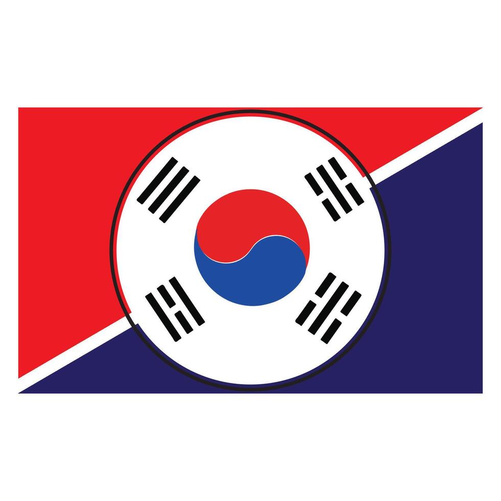vectors illustration of the South Korean flag icon