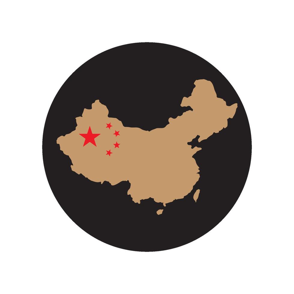 vectors illustration icon map of the republic of china