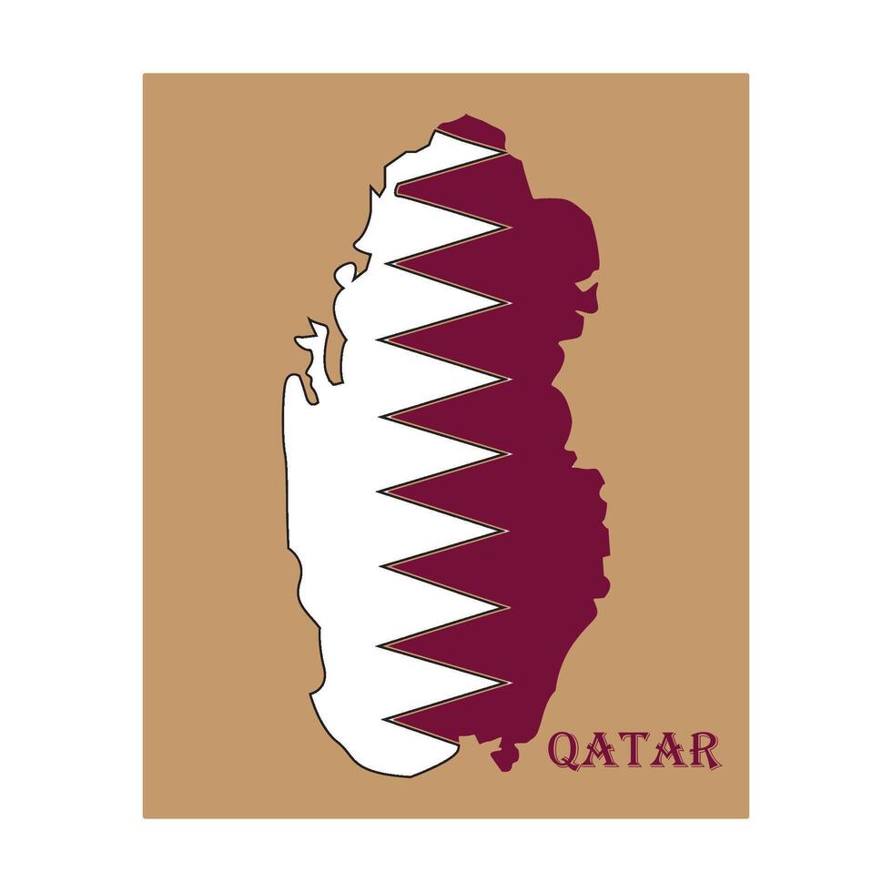 vectors illustration qatar country map icon symbol design