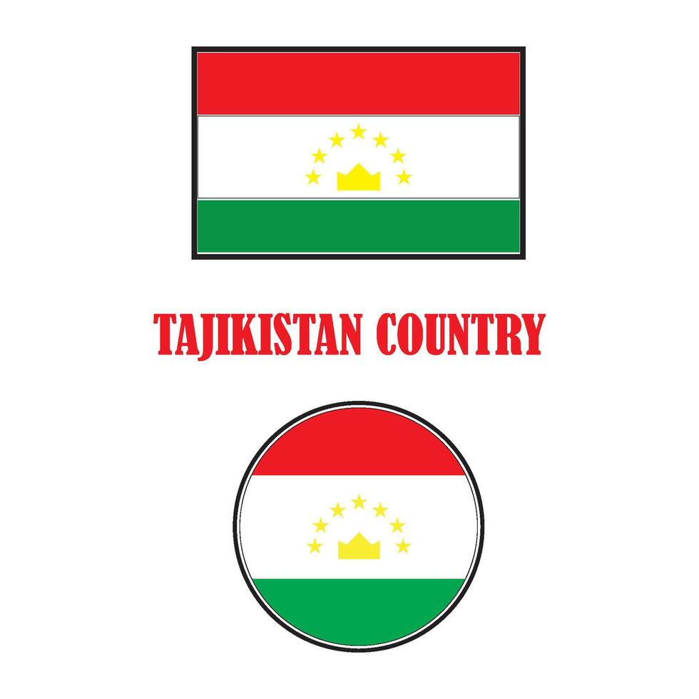 vectors illustration tajikistan country flag icon symbol design