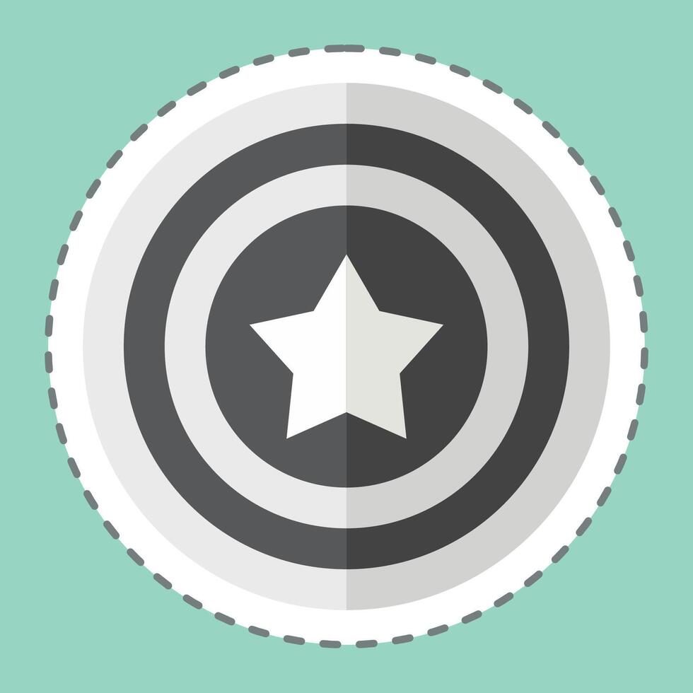 Sticker line cut Captain America. related to America symbol. simple design illustration vector