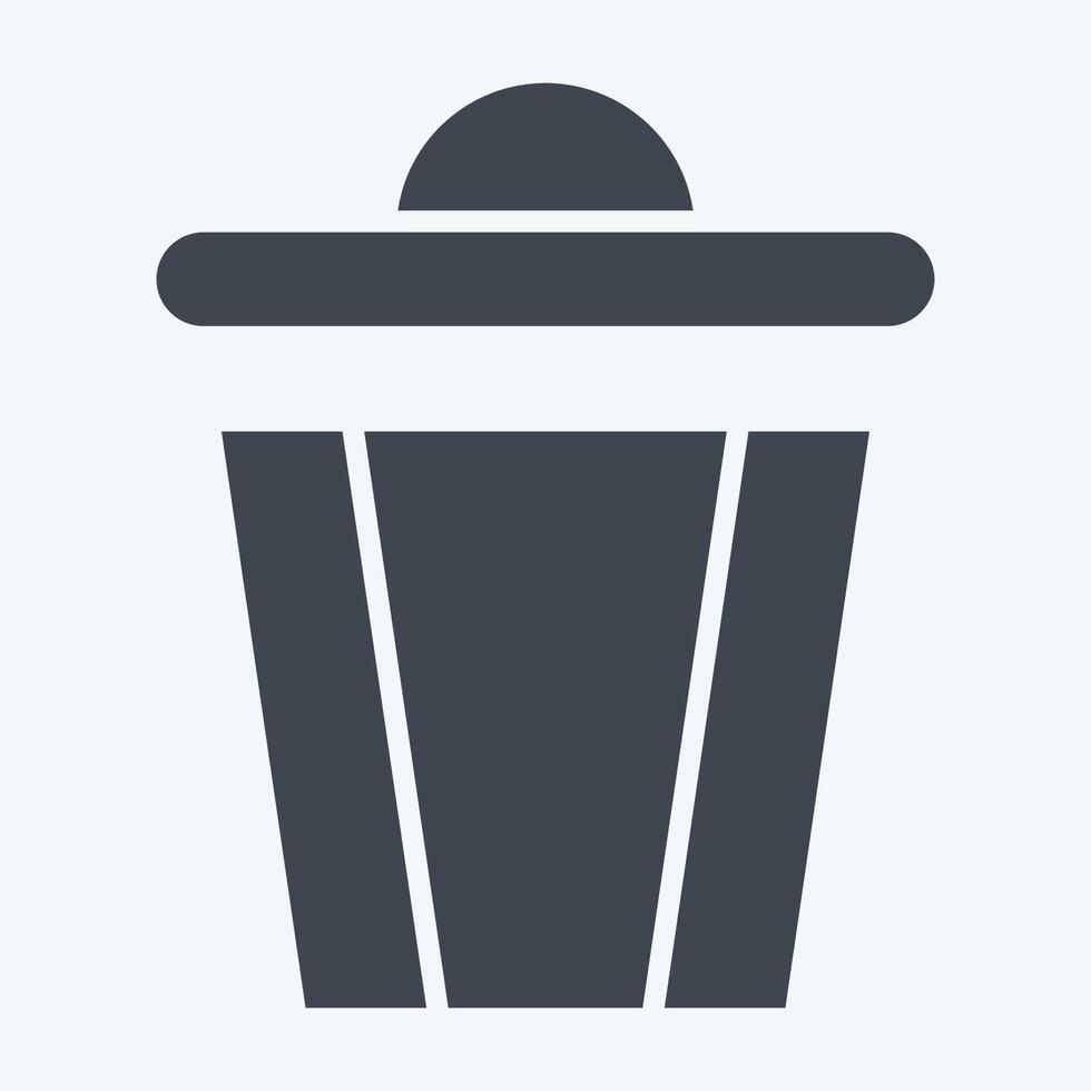 Icon Trash. related to Delete symbol. glyph style. simple design illustration vector