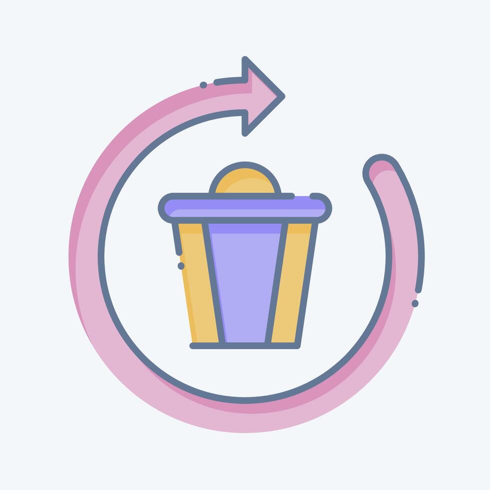 Icon Deleting. related to Delete symbol. doodle style. simple design illustration vector