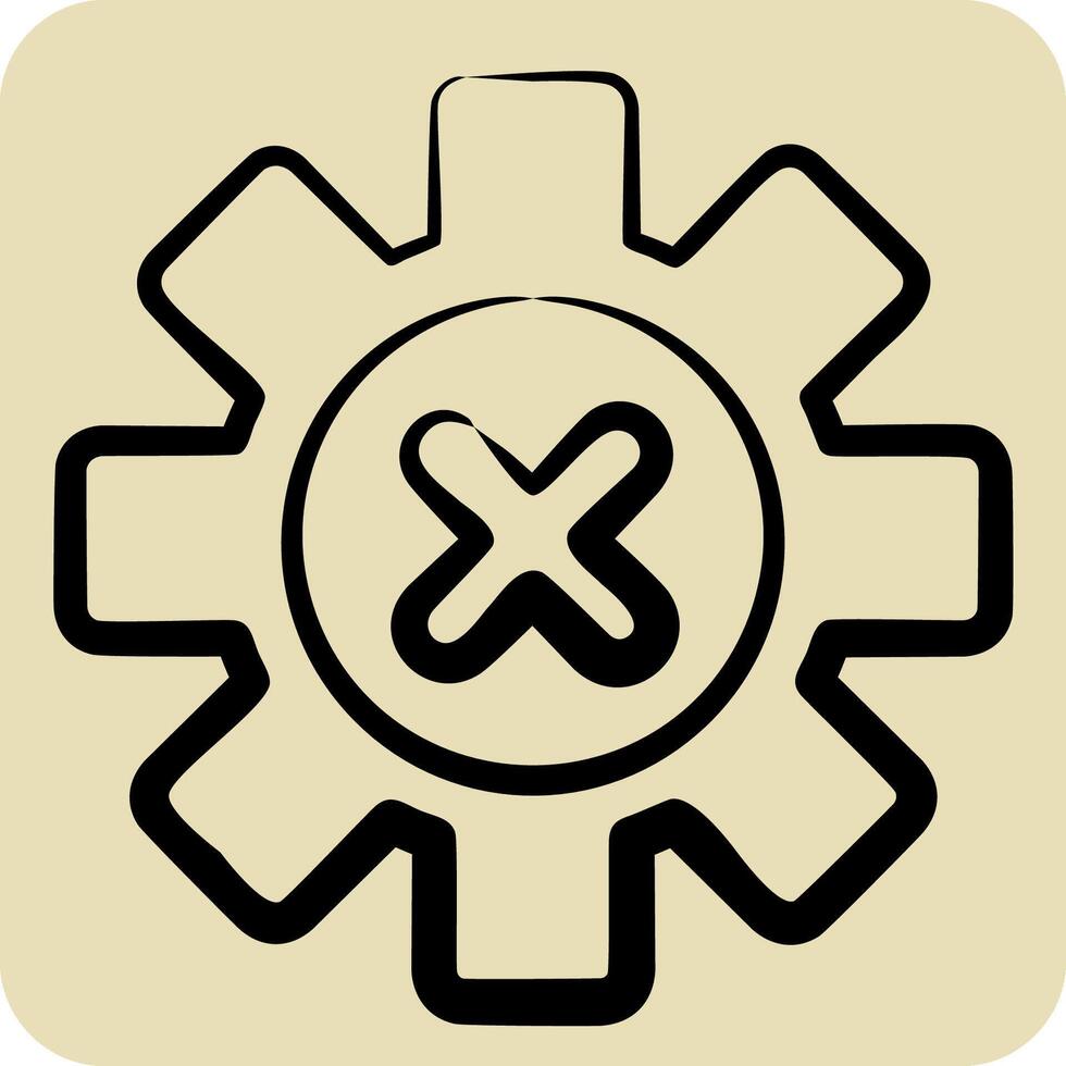 Icon Error. related to Delete symbol. hand drawn style. simple design illustration vector