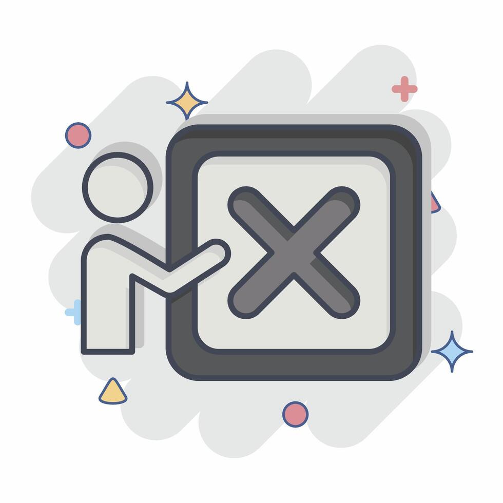Icon Dismiss. related to Delete symbol. comic style. simple design illustration vector