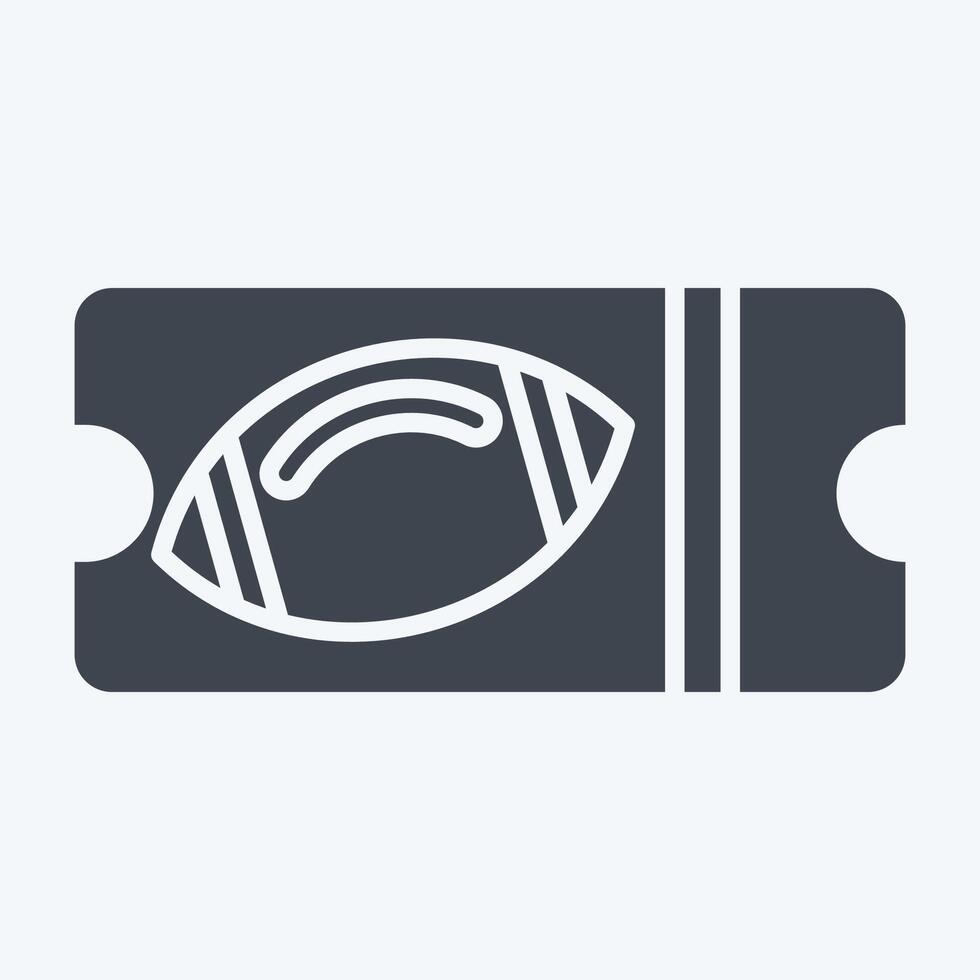Icon Ticket. related to Rugby symbol. glyph style. simple design illustration vector