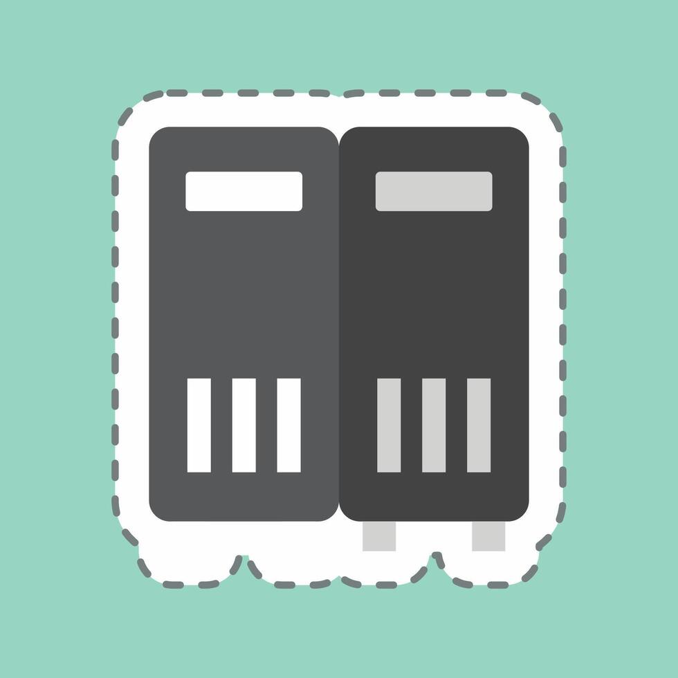 Sticker line cut Lockers. related to Rugby symbol. simple design illustration vector