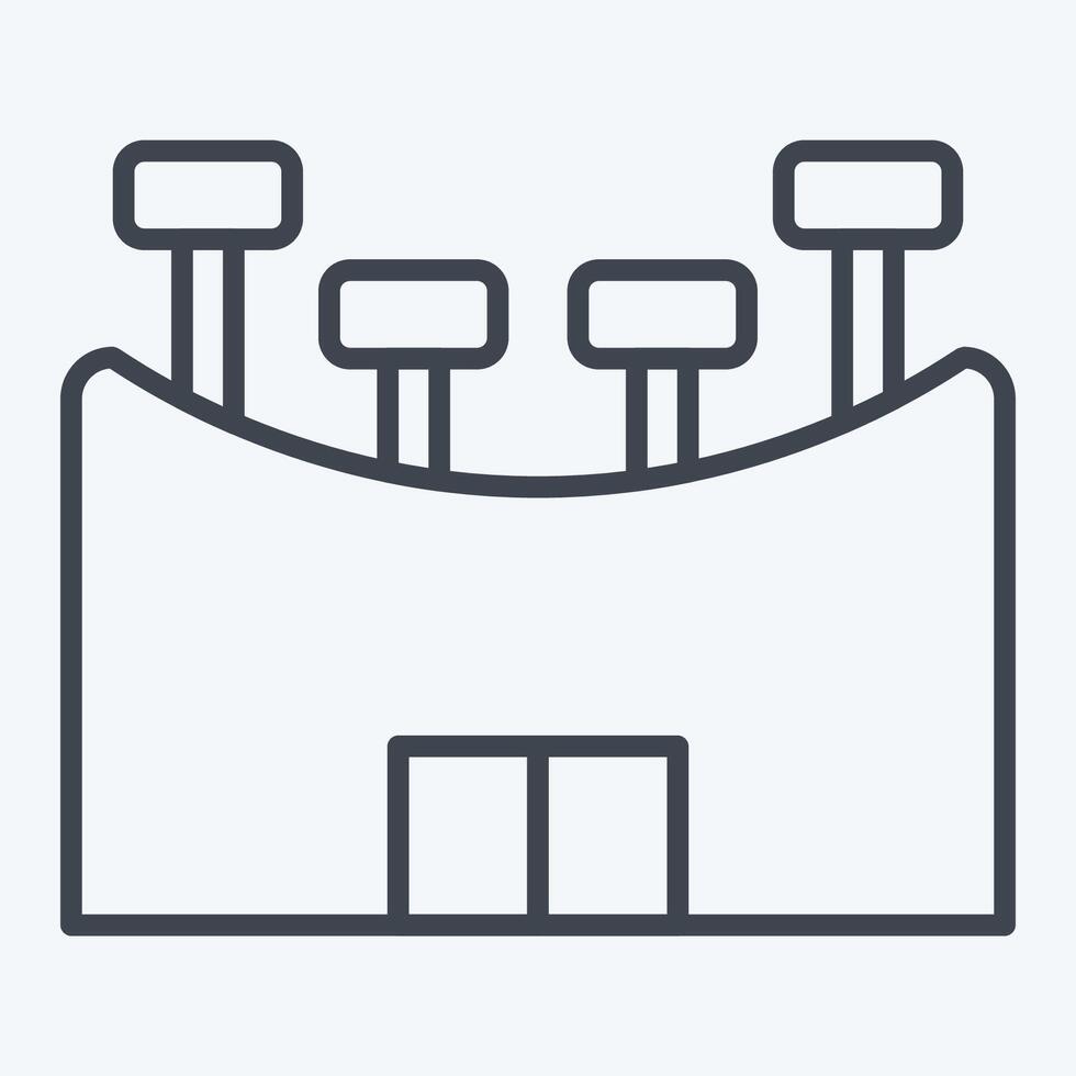 Icon Stadium. related to Rugby symbol. line style. simple design illustration vector