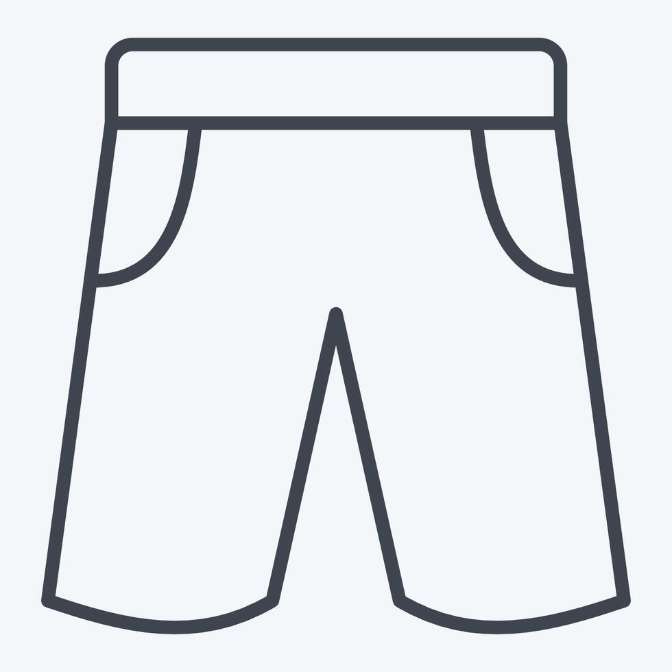 Icon Shorts. related to Rugby symbol. line style. simple design illustration vector