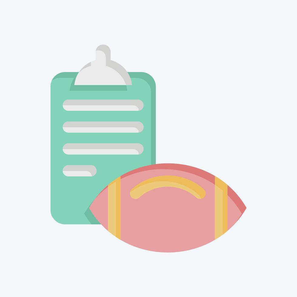 Icon Clipboard. related to Rugby symbol. flat style. simple design illustration vector