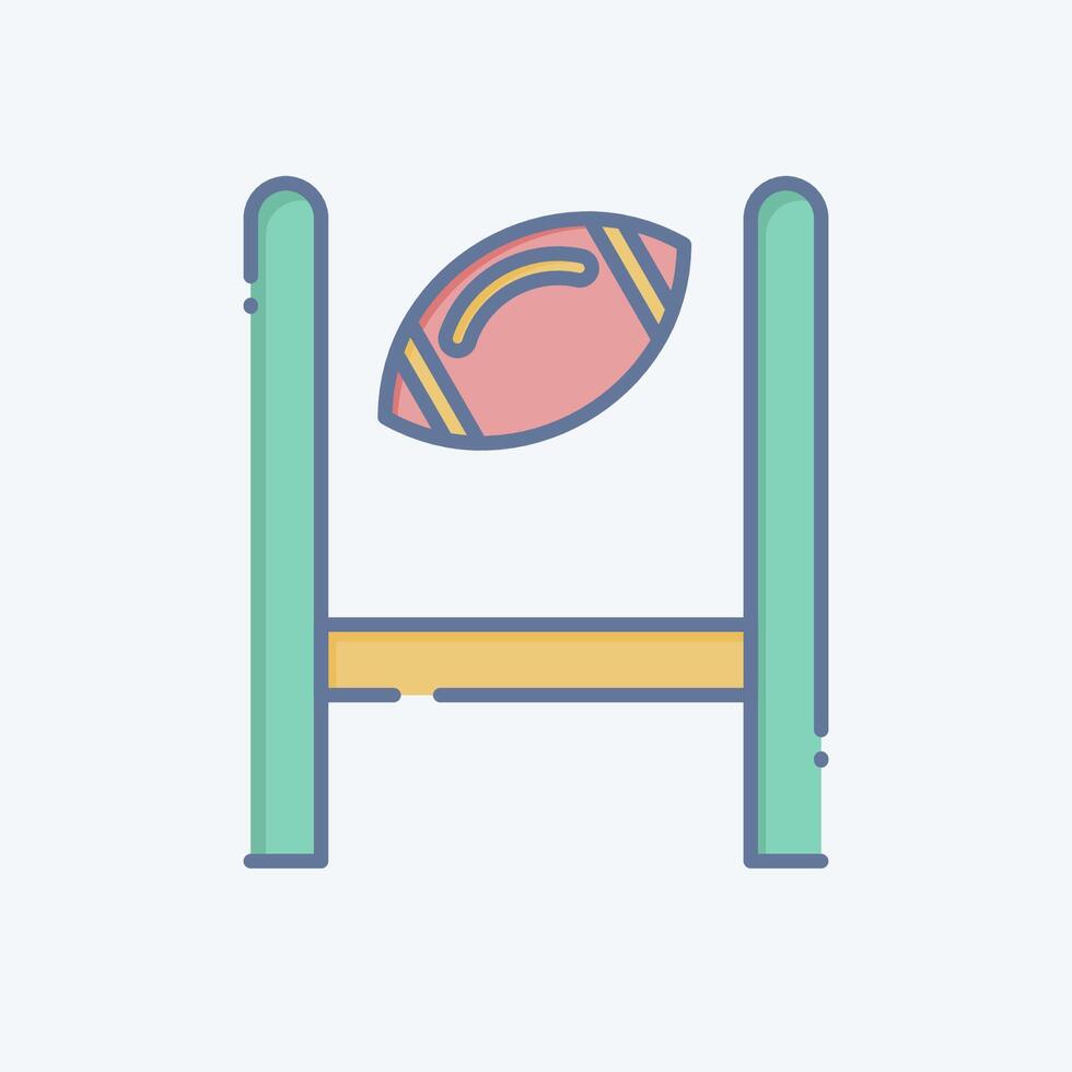 Icon Goal. related to Rugby symbol. doodle style. simple design illustration vector