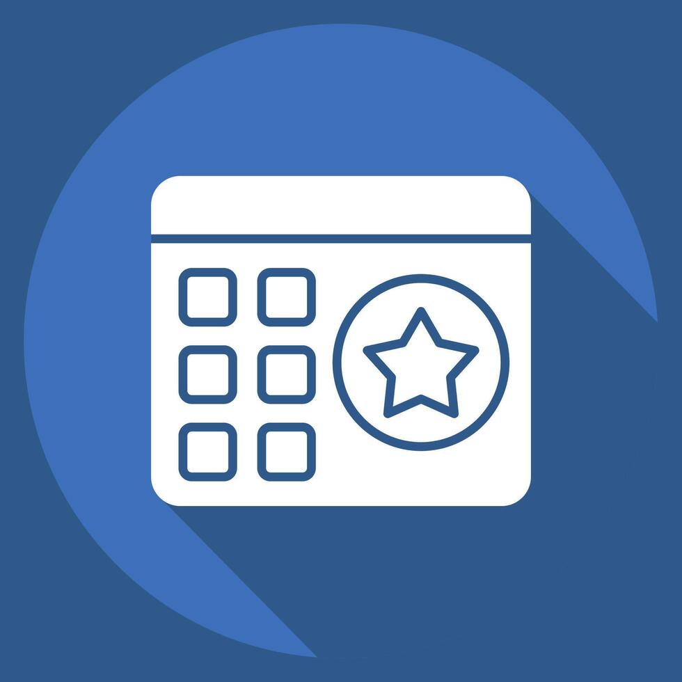 Icon America Memorial Day. related to America symbol. long shadow style. simple design illustration vector
