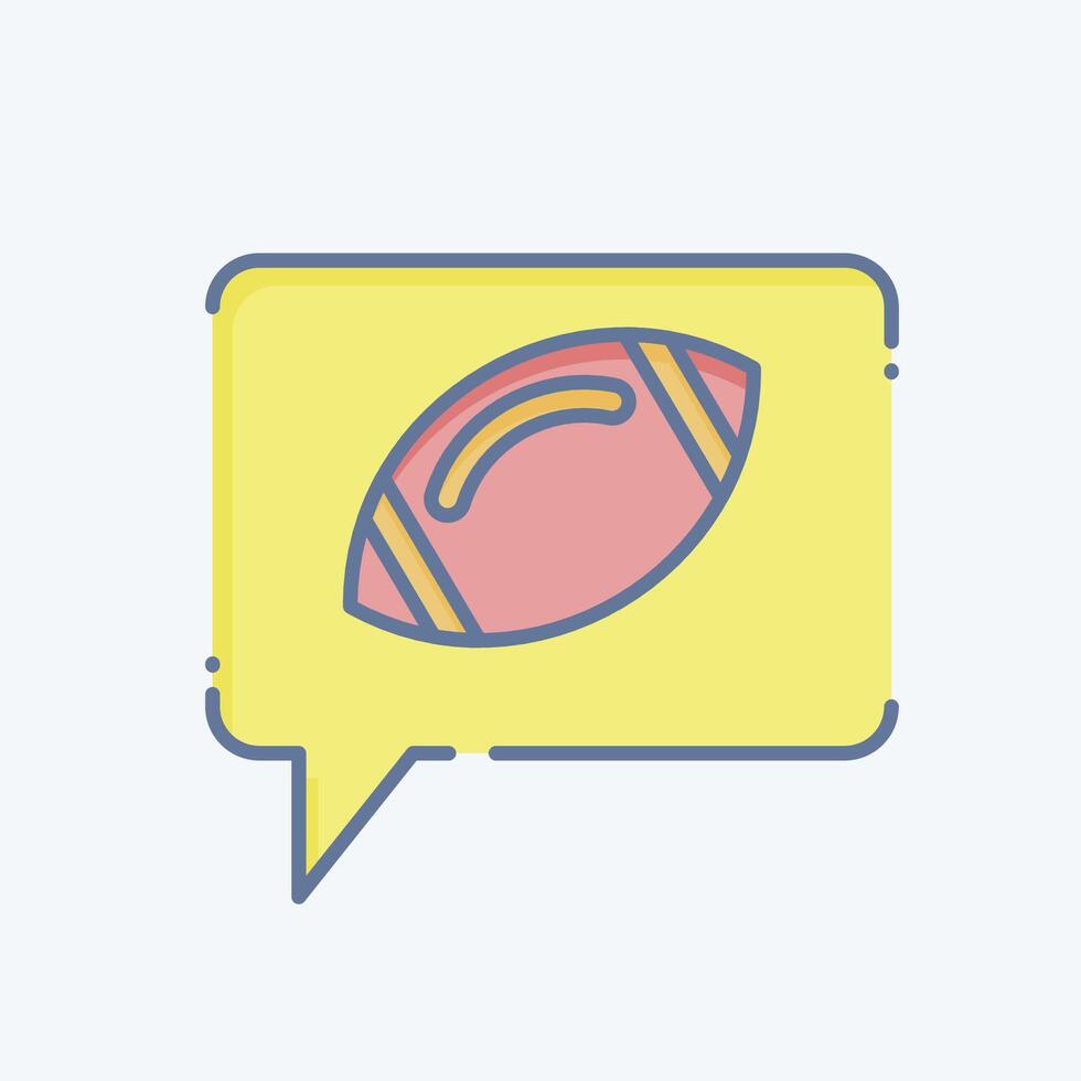 Icon Speech Bubble. related to Rugby symbol. doodle style. simple design illustration vector