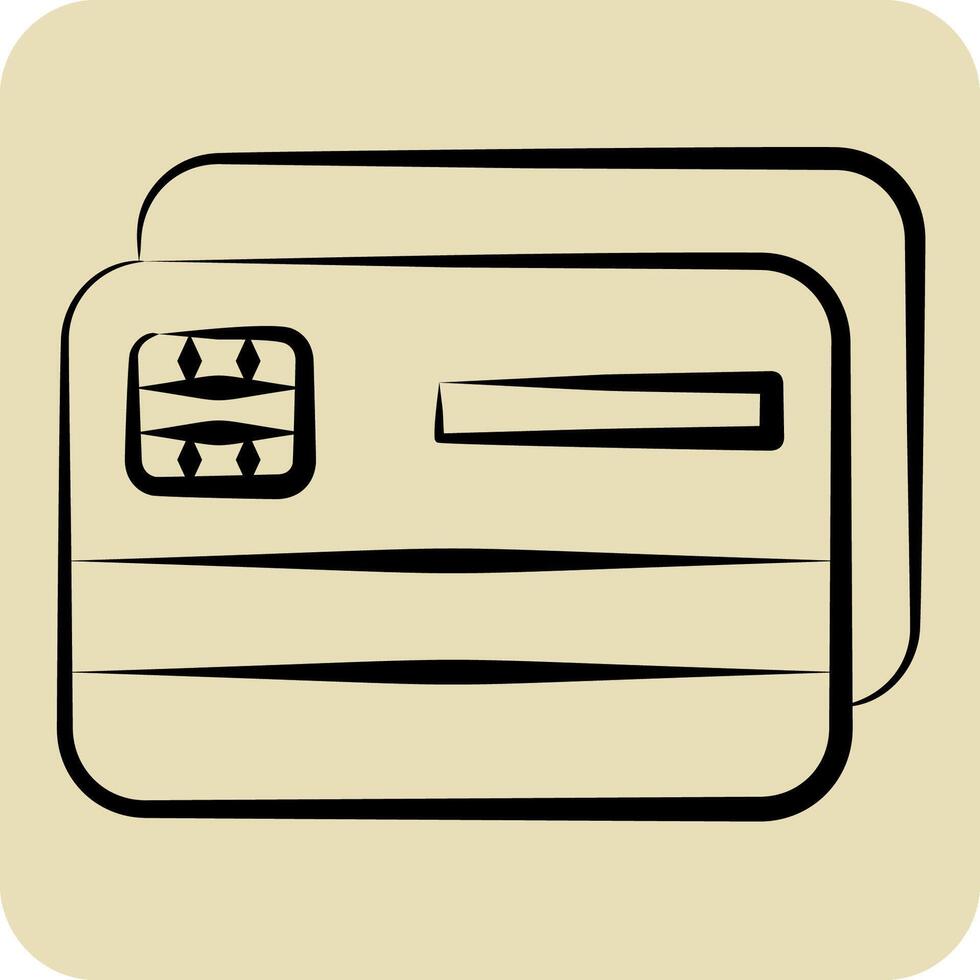 Icon Cards. related to America symbol. hand drawn style. simple design illustration vector