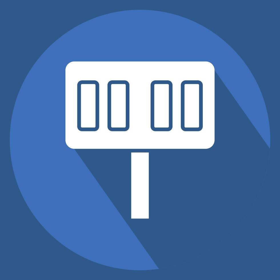 Icon Scoreboard. related to Rugby symbol. long shadow style. simple design illustration vector
