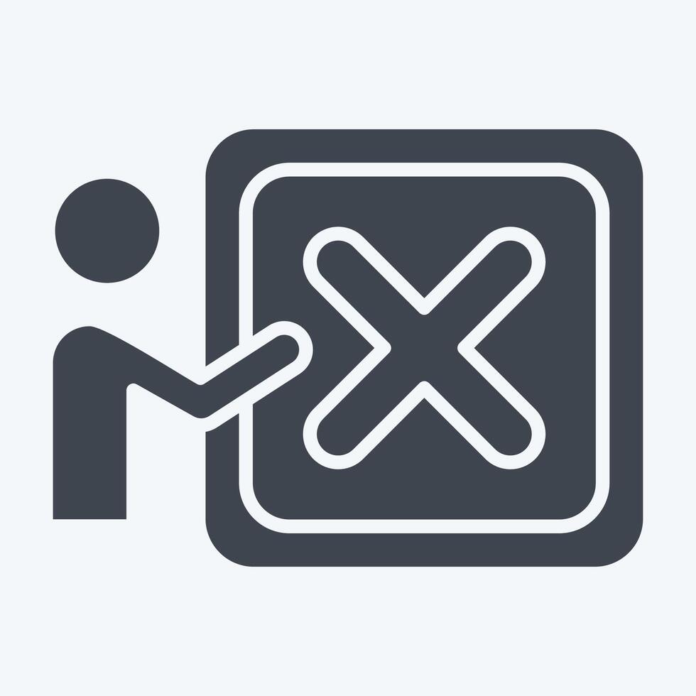 Icon Dismiss. related to Delete symbol. glyph style. simple design illustration vector