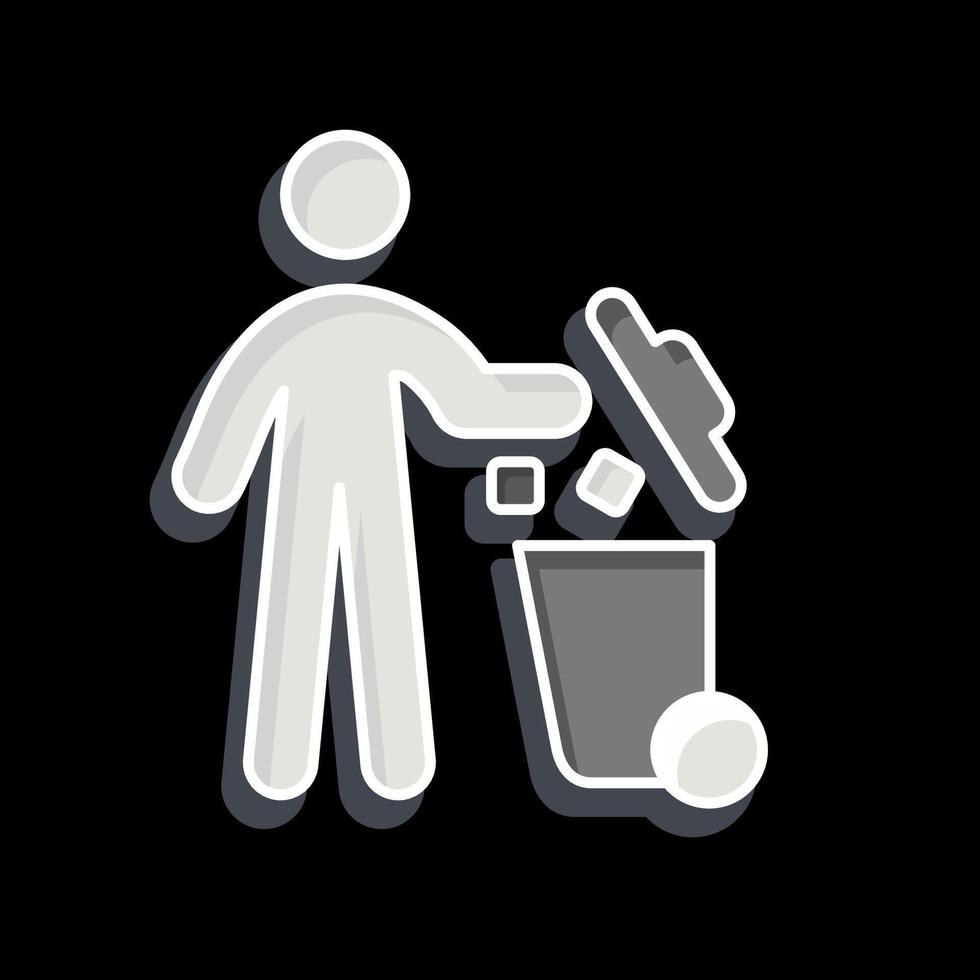 Icon Throw. related to Delete symbol. glossy style. simple design illustration vector