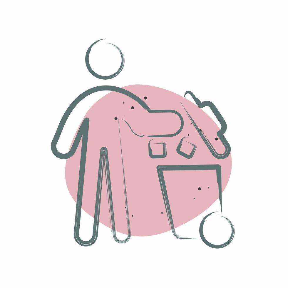 Icon Throw. related to Delete symbol. Color Spot Style. simple design illustration vector