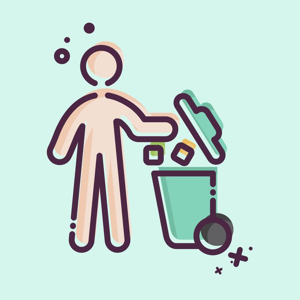 Icon Throw. related to Delete symbol. MBE style. simple design illustration vector