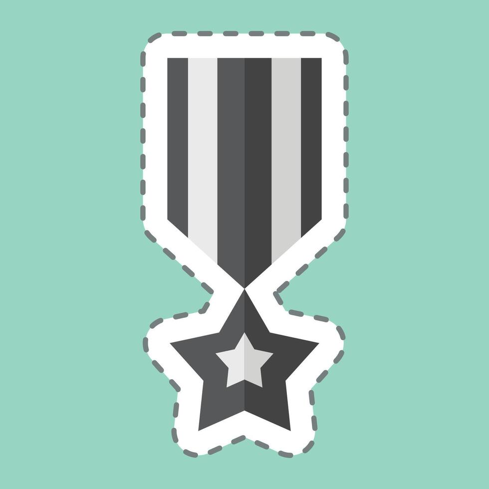 Sticker line cut America Millitary Badge. related to America symbol. simple design illustration vector