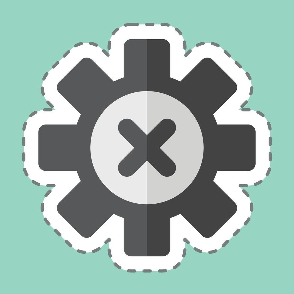 Sticker line cut Error. related to Delete symbol. simple design illustration vector