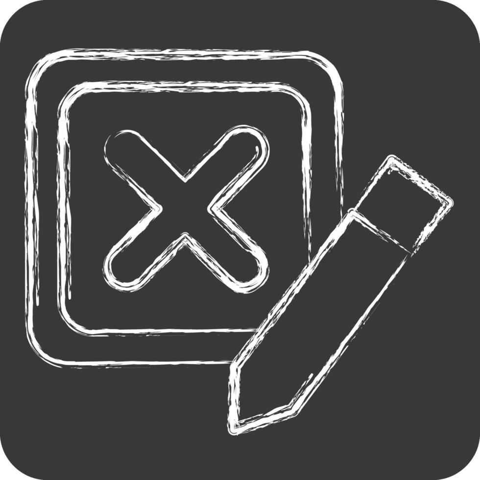 Icon Incorrect. related to Delete symbol. chalk Style. simple design illustration vector