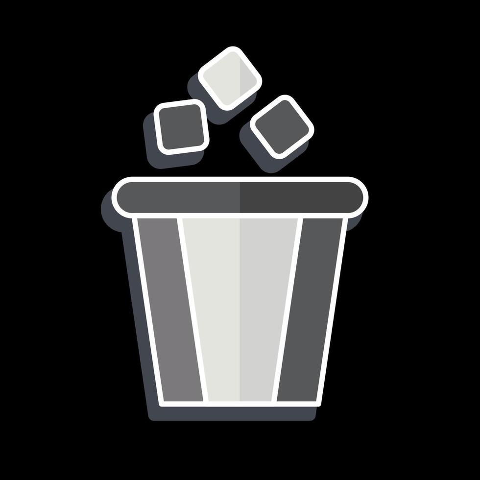 Icon Bin. related to Delete symbol. glossy style. simple design illustration vector