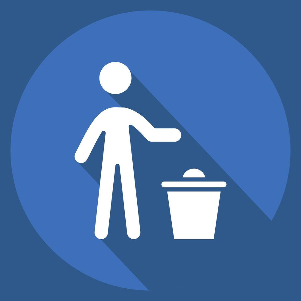Icon Discard. related to Delete symbol. long shadow style. simple design illustration vector