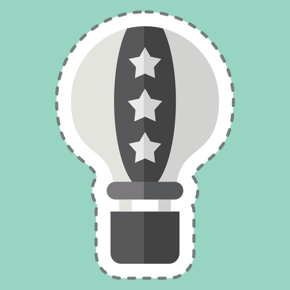 Sticker line cut America Air Ballon. related to America symbol. simple design illustration vector