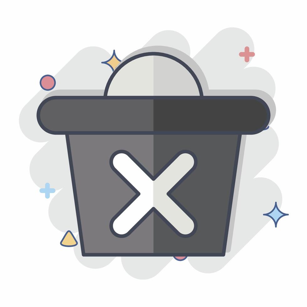Icon Delete. related to Delete symbol. comic style. simple design illustration vector