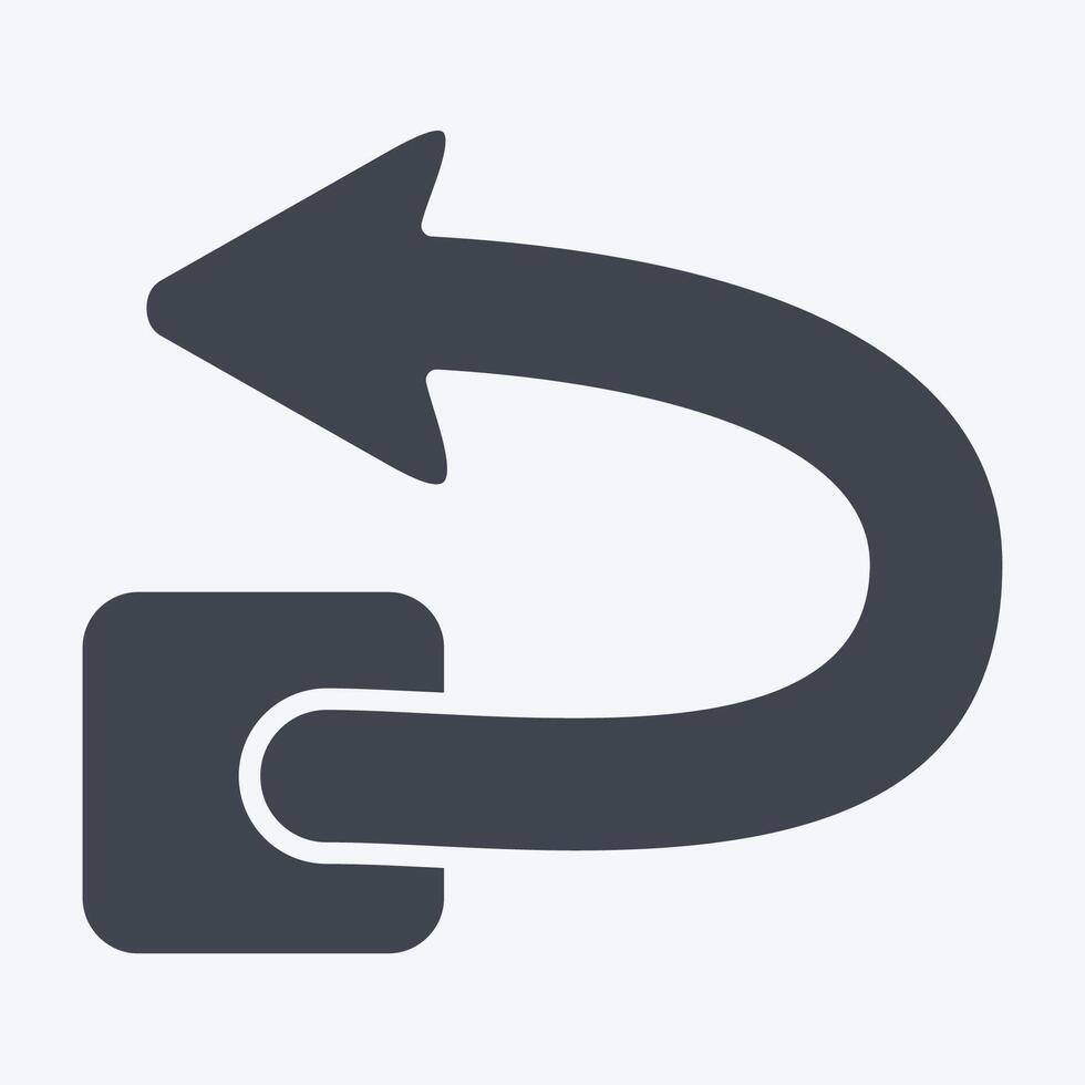 Icon Undo. related to Delete symbol. glyph style. simple design illustration vector