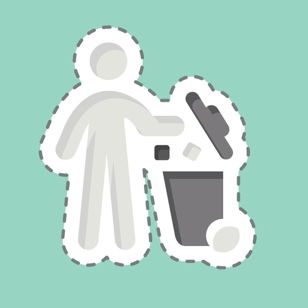 Sticker line cut Throw. related to Delete symbol. simple design illustration vector
