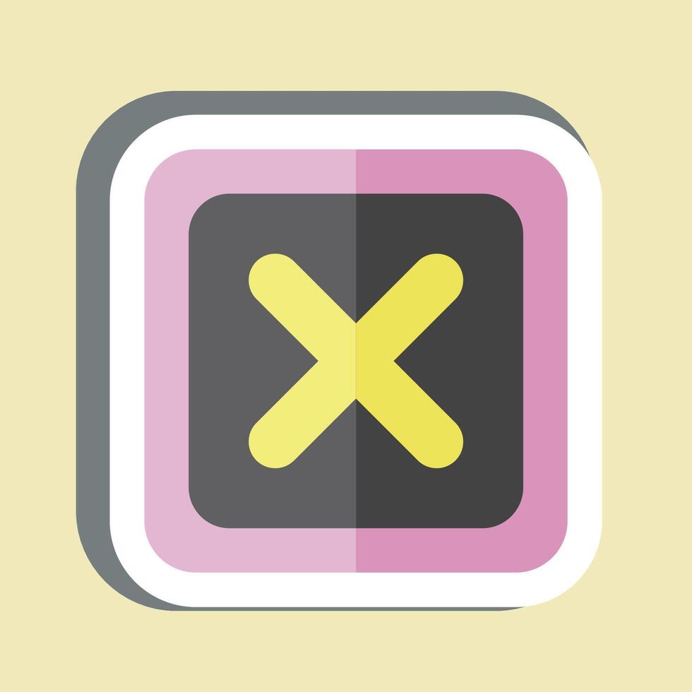 Sticker Delete Button. related to Delete symbol. simple design illustration vector