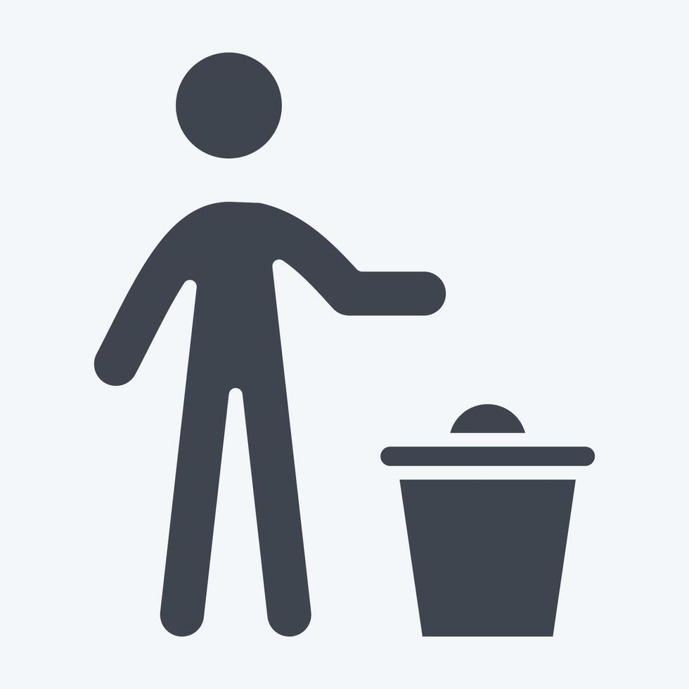 Icon Discard. related to Delete symbol. glyph style. simple design illustration vector