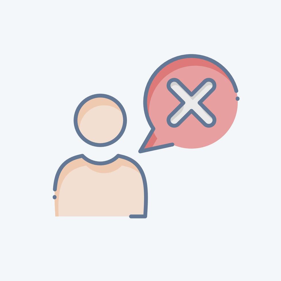 Icon Wrong. related to Delete symbol. doodle style. simple design illustration vector