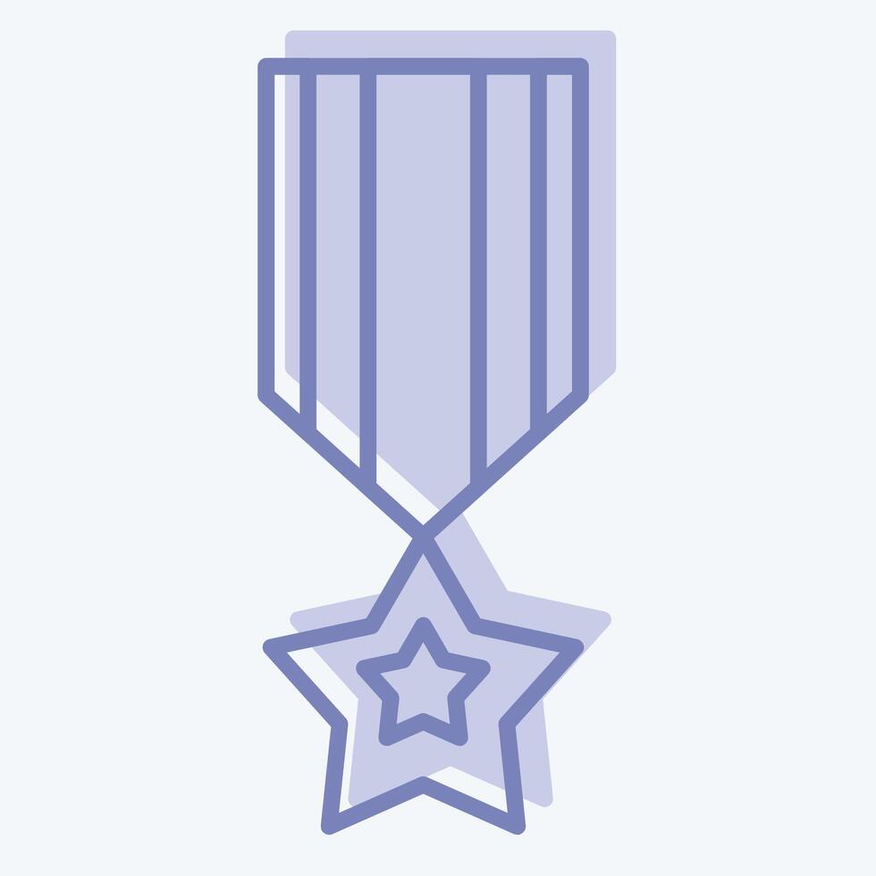 Icon America Millitary Badge. related to America symbol. two tone style. simple design illustration vector