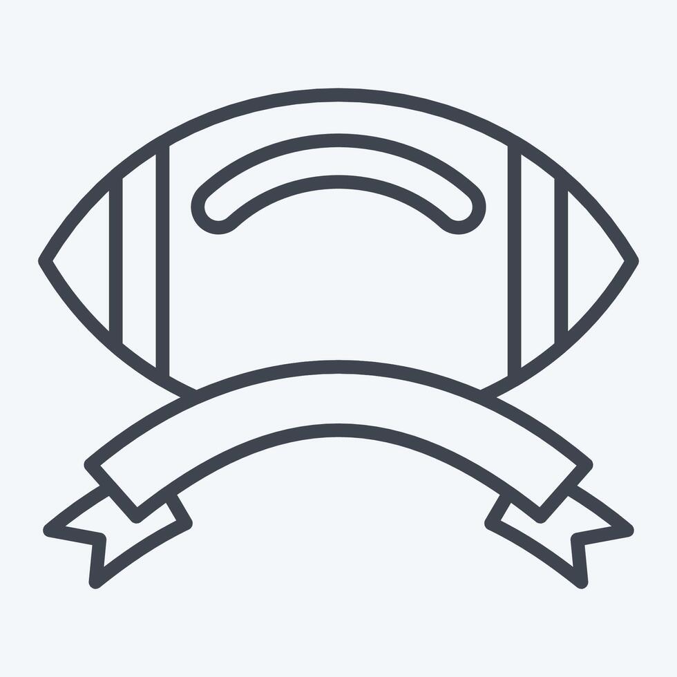 Icon Ribbon Banner. related to Rugby symbol. line style. simple design illustration vector