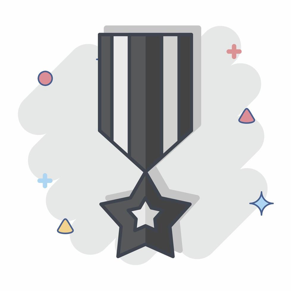 Icon America Millitary Badge. related to America symbol. comic style. simple design illustration vector