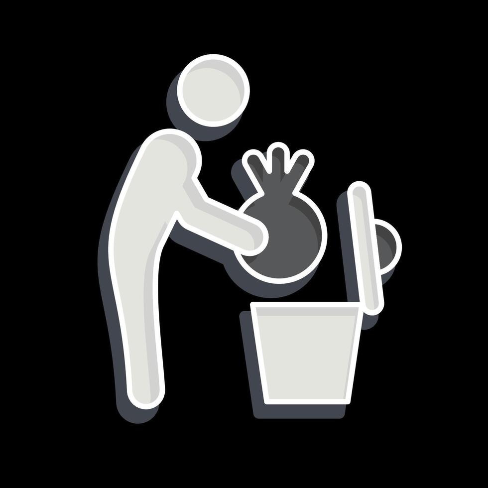 Icon Garbage. related to Delete symbol. glossy style. simple design illustration vector